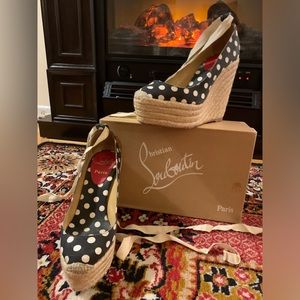 Christian Louboutin polka dot espadrilles size 37